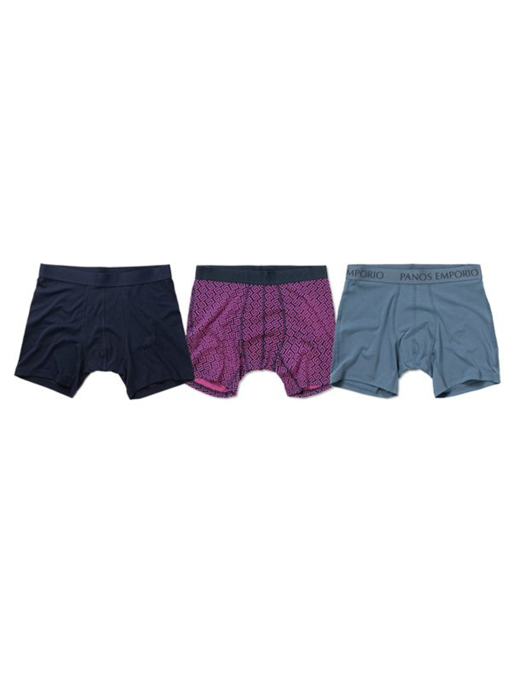3-pack blå Panos Emporio Bamboo boxershorts för honom