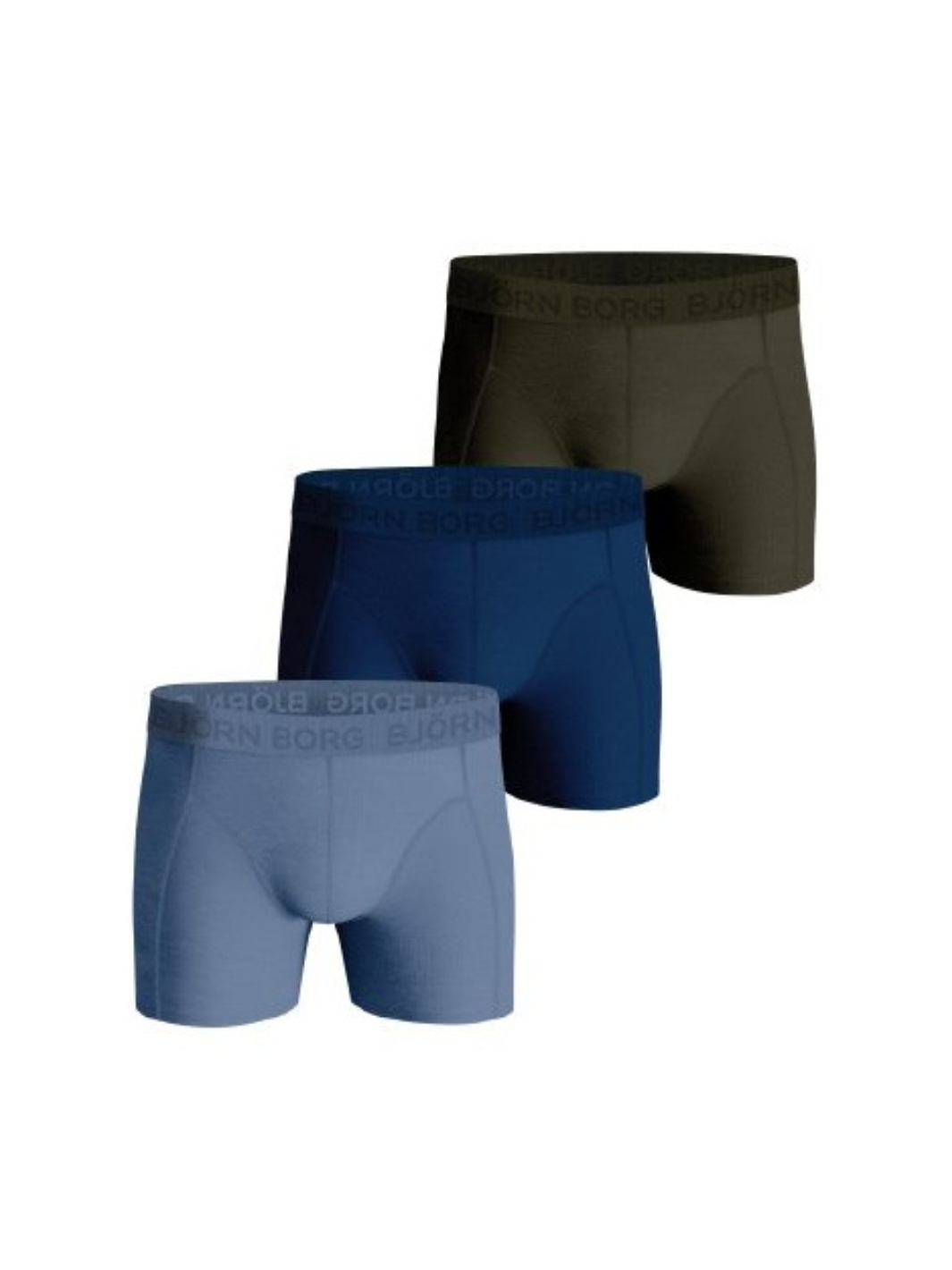 3-Pack Blå & Army Björn Borg Boxer Shorts