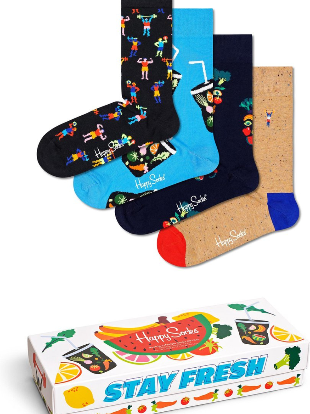 4-pack Happy Socks Hälsosam livsstil presentförpackning
