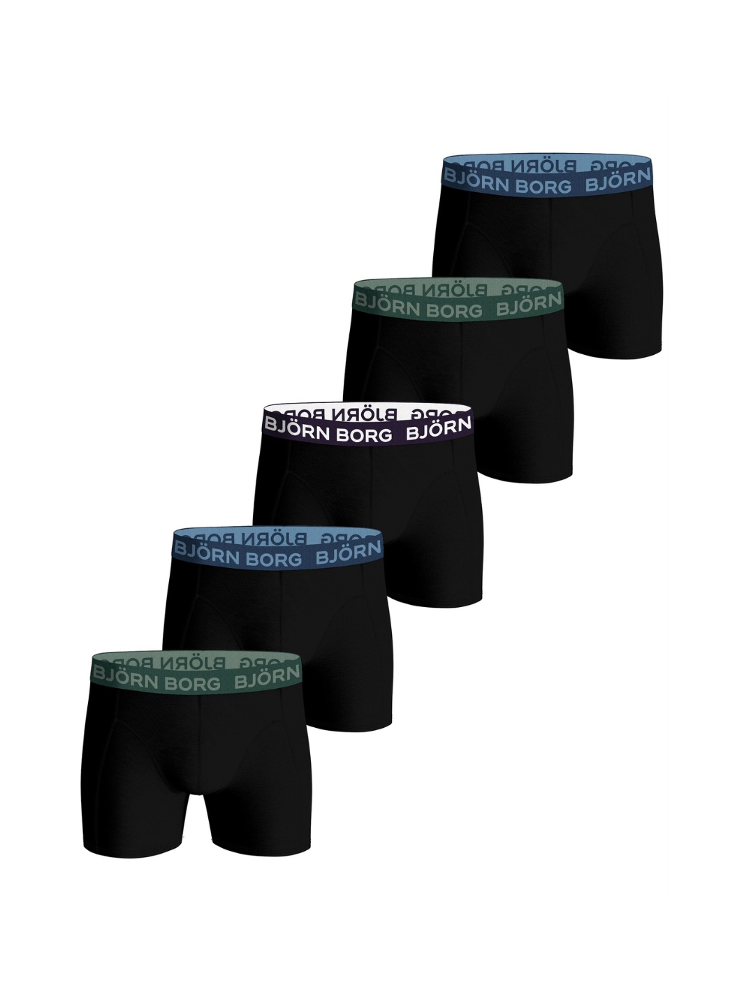 5-pack Björn Borg svarta boxershorts med färgad resår