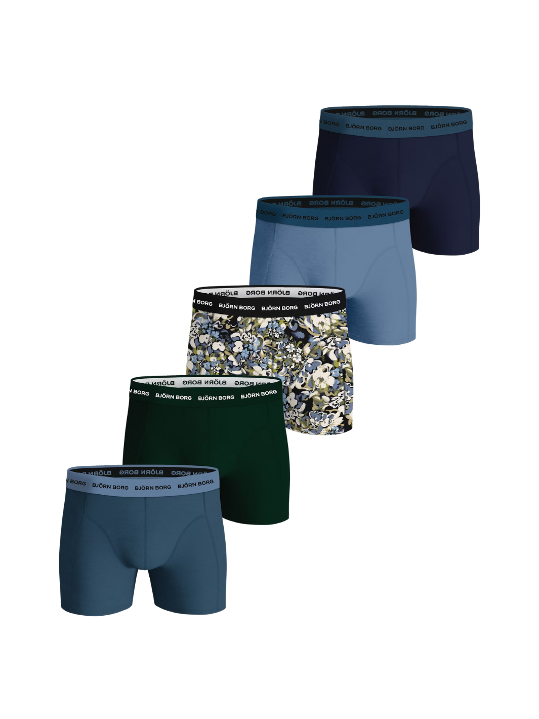 Björn Borg 5-Pack 10003368-MP003 farverige boxershorts til mænd - Komfortabelt og slidstærkt undertøj