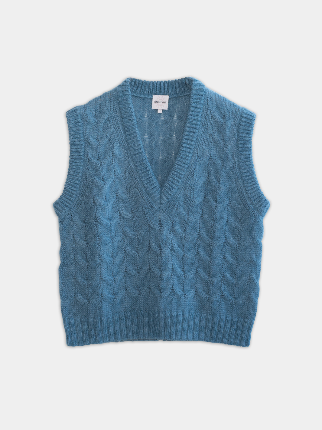 Blue Saga Moonbeam Mohair Stickatd Väst