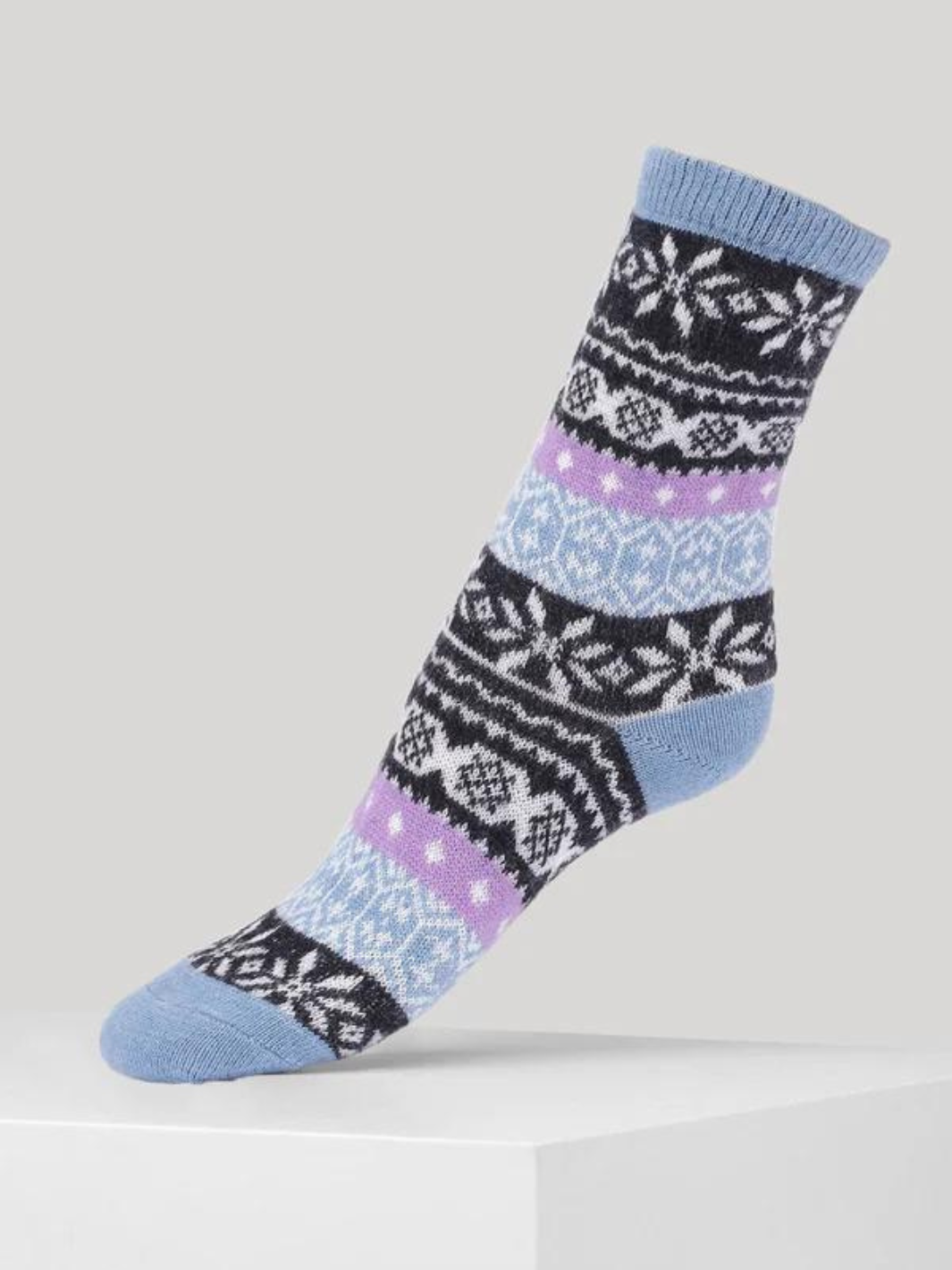 Blå stickad Dear Denier Cashmere Sock
