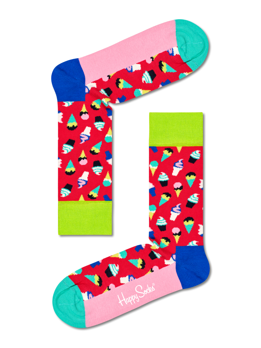 Cherise Röda Happy Socks för män med glassmotiv för honom