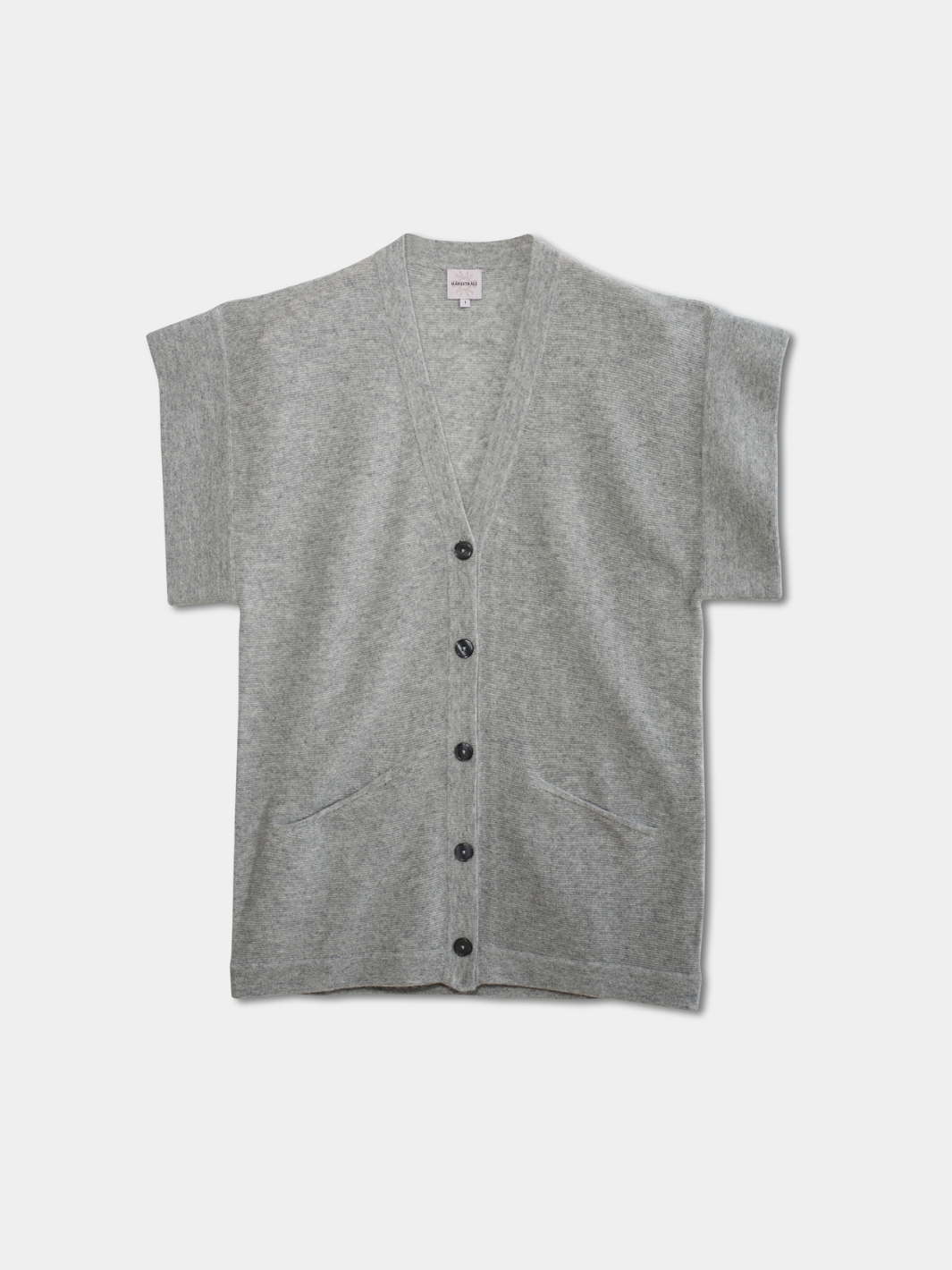 Lång grå Leonora Moonbeam Cashmere Cardigan