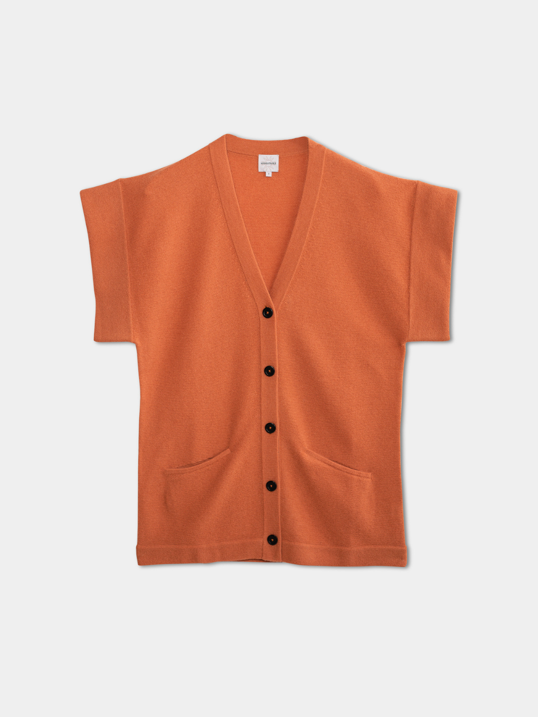 Lång roströd Leonora Moonbeam Cashmere Cardigan