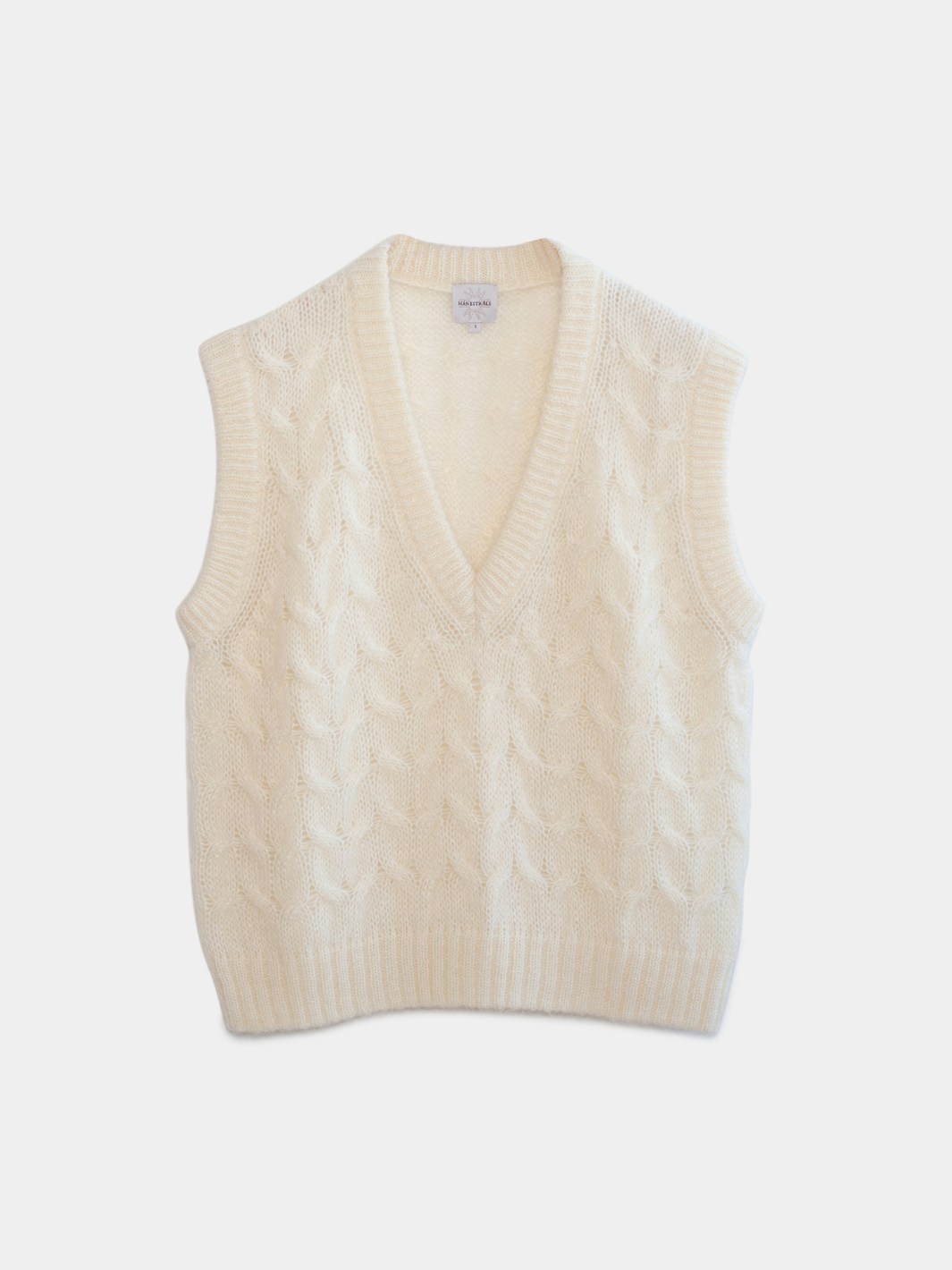 Benvit Saga Moonbeam Mohair stickad väst