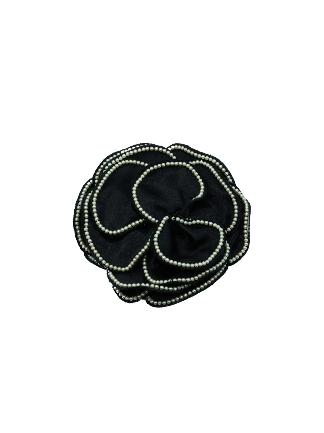 Svart Custommade Rose Brosch Med Pärlor