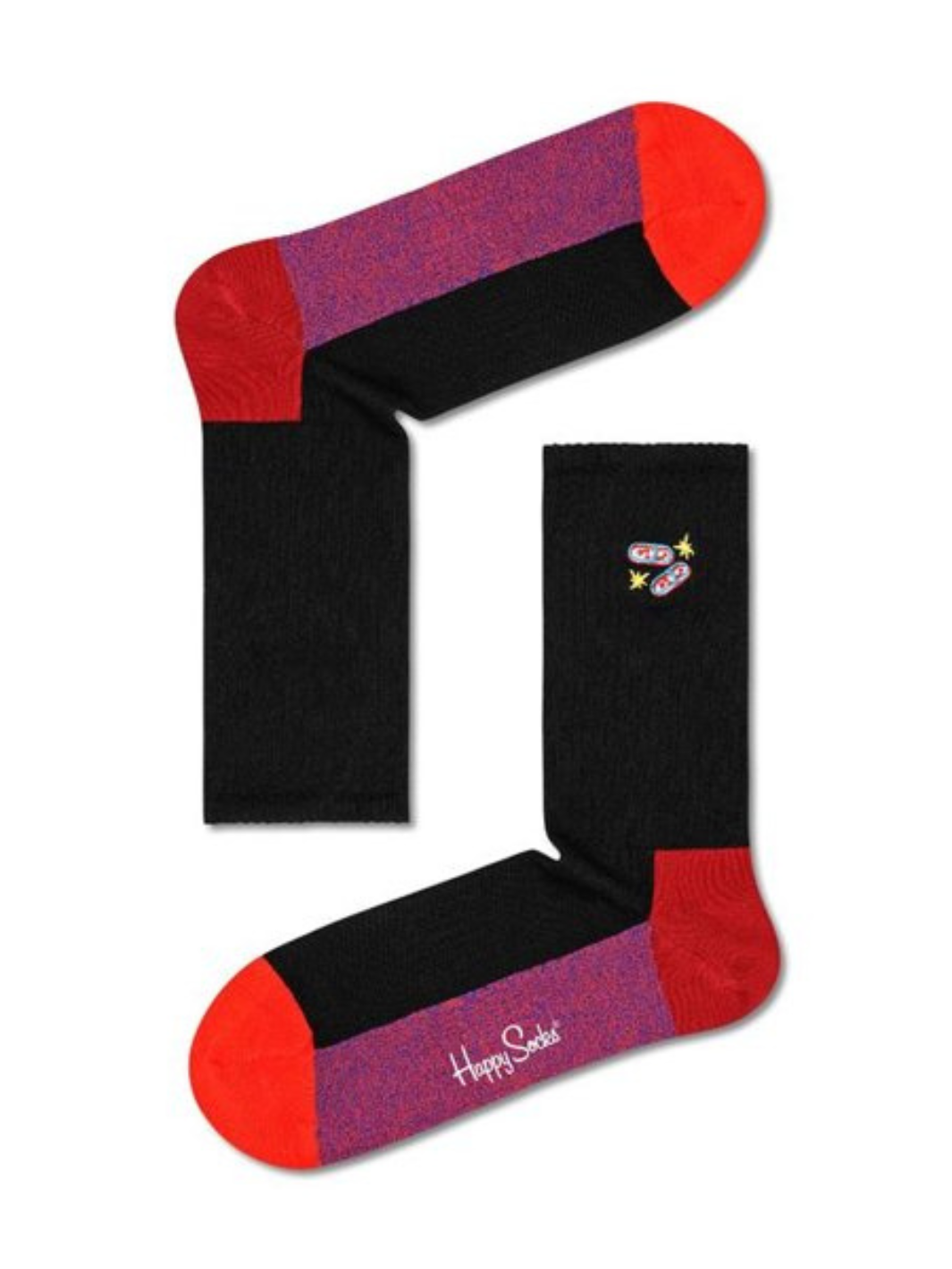 Svart/röd herrsneakers Happy Socks för honom