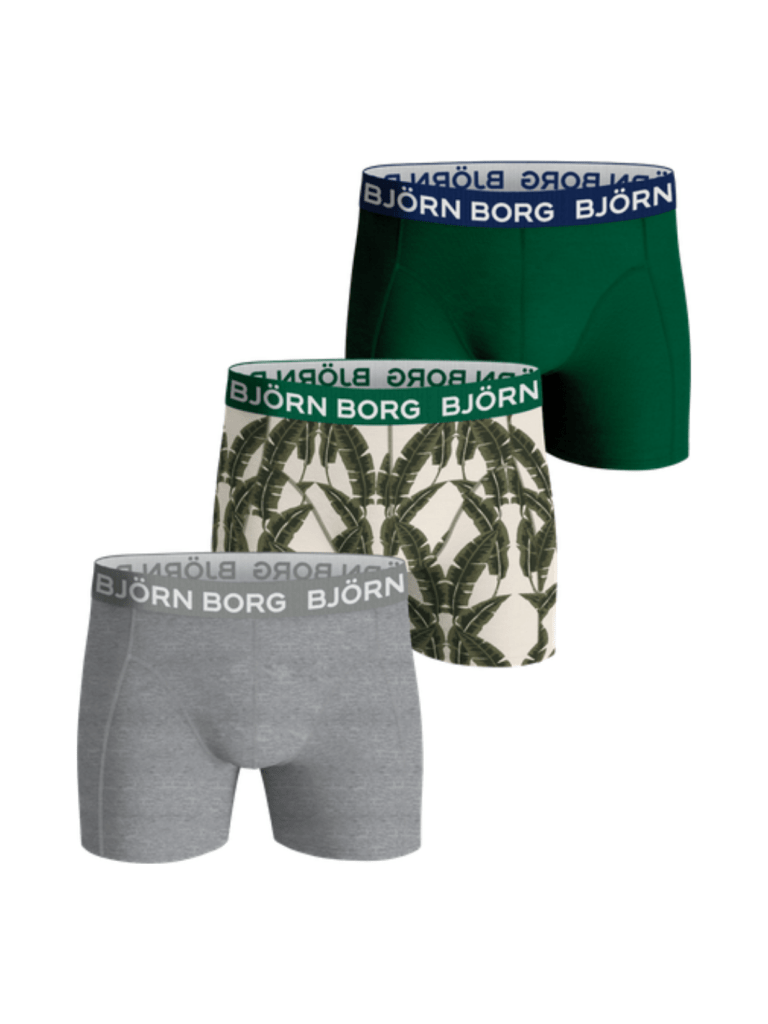 Björn Borg 3 - Pack Drenge Grøn Og Grå Boxershorts 146 - 152 Björn Borg