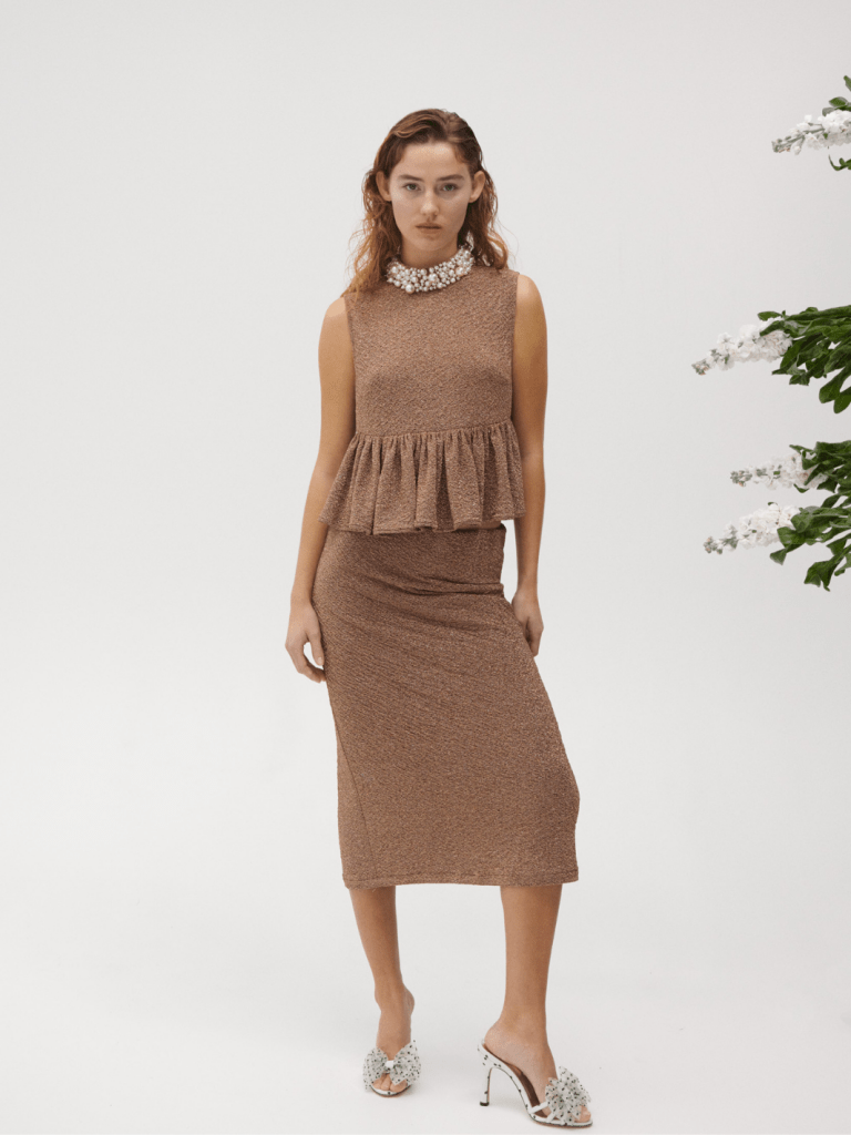 Bronzefarvet Rinda Custommade Nederdel By NBS 34/XS Custommade