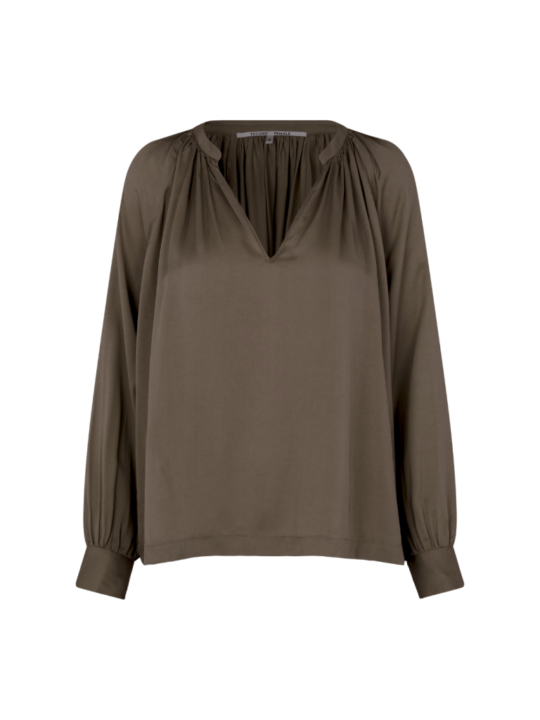 Brun Second Female Drape Tunika Bluse XS Second Female