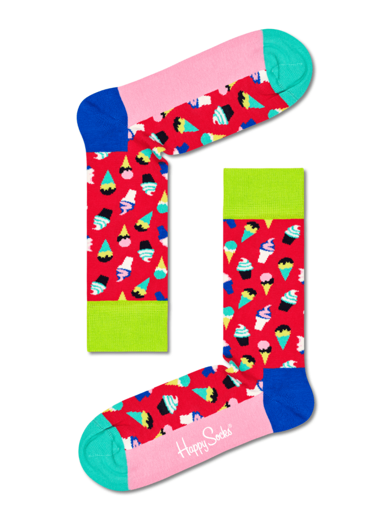 Cherise Rød Herre Happy Socks Med Ismotiver Til Ham 41 - 46 Happy Socks