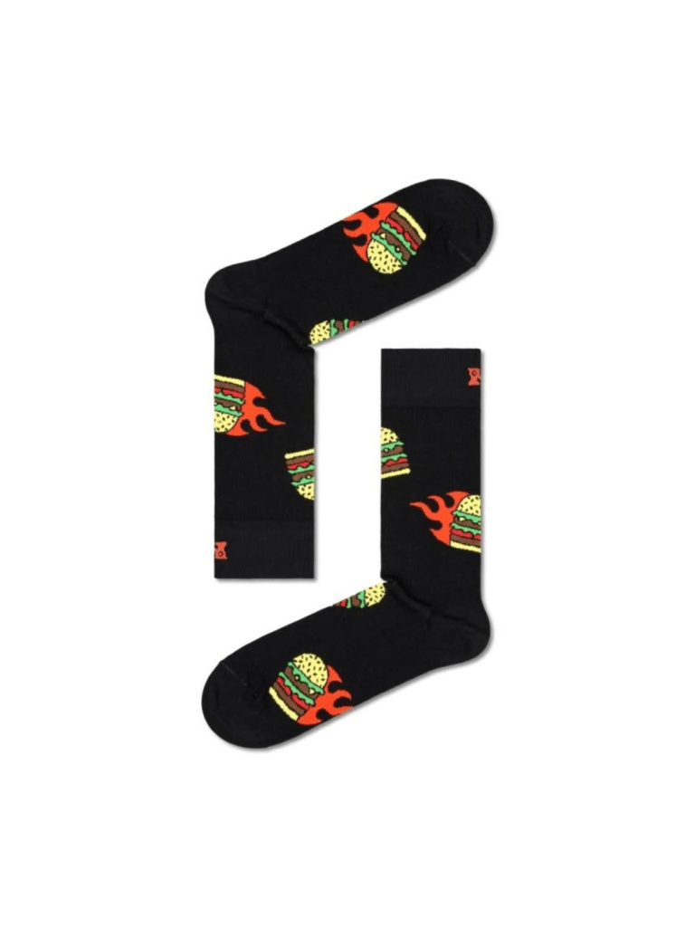 Happy Socks Brændende Burger Strømpe Til Ham 41 - 46 Happy Socks