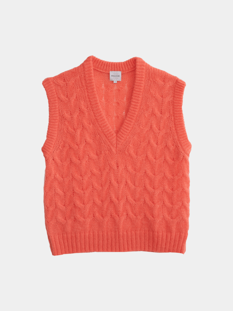 Koral Saga Månestråle Mohair strikvest 0/XS Månestråle