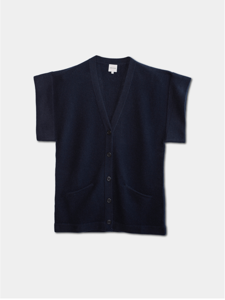 Lang Mørkeblå Leonora Månestråle Cashmere Cardigan 0/XS Månestråle