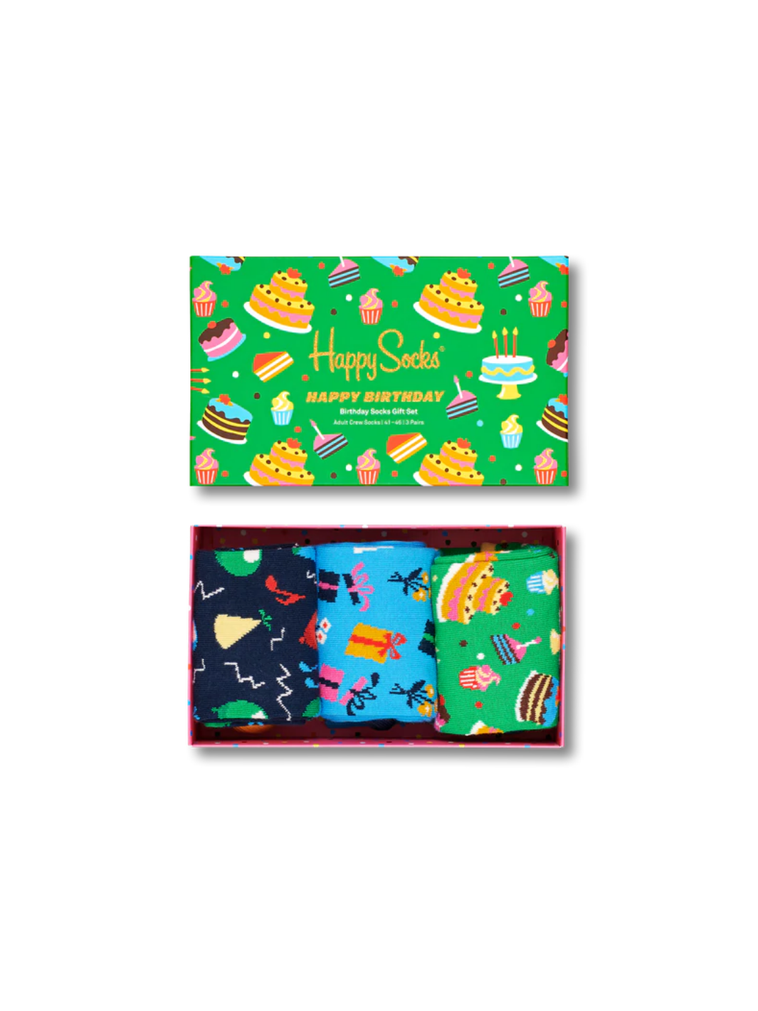 3-pack Happy Socks Grattis på födelsedagen presentförpackning