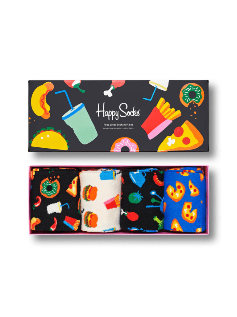 4 - Pack Food Lover Gaveæske Til Ham 41 - 46 Happy Socks