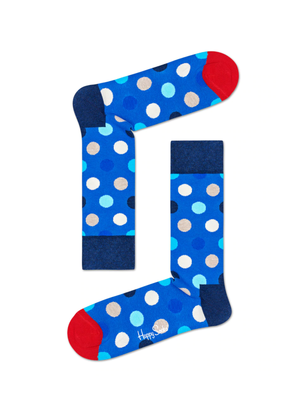Blå prickiga Happy Socks för honom
