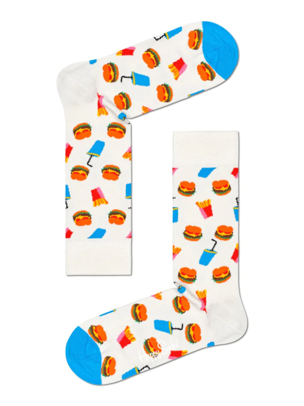 Vita Happy Socks Hamburgersocka för honom
