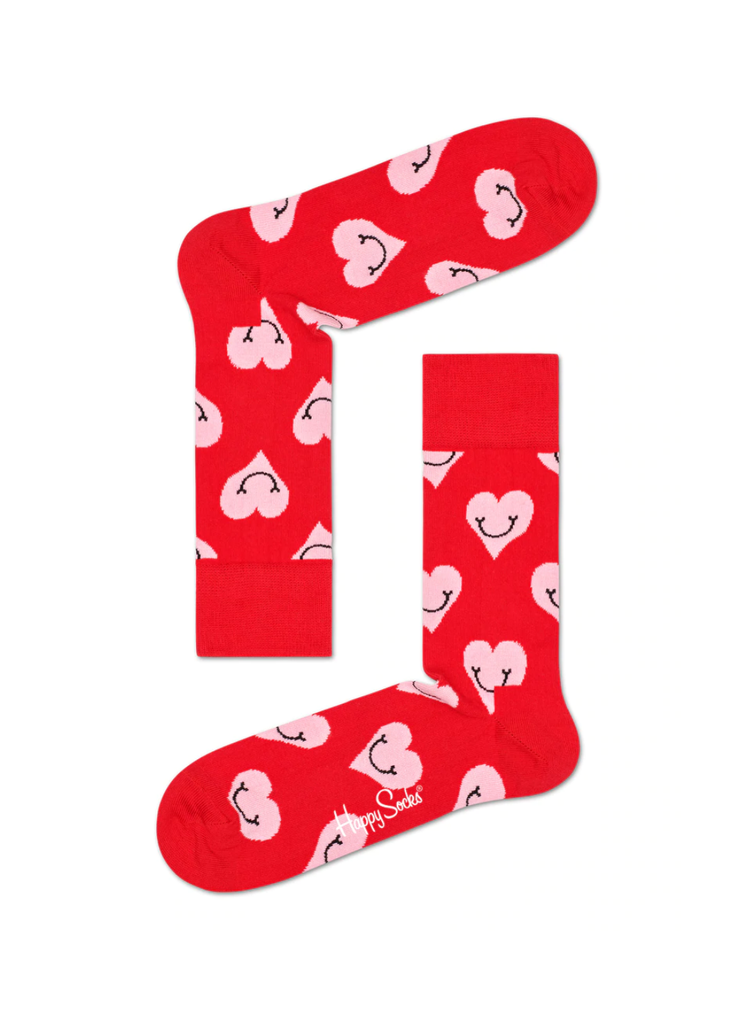 Röda Happy Socks Smiley Heart Strumpor För Honom & Henne