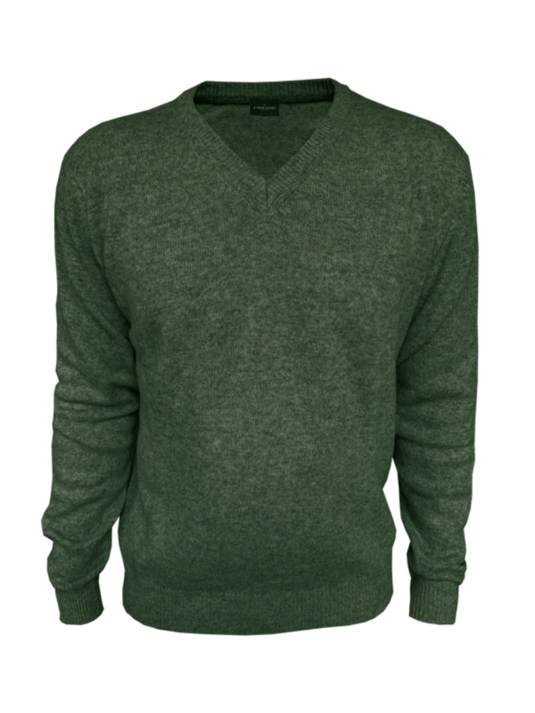 A New Story Grøn V - Neck Lambswool Strik S A New Story