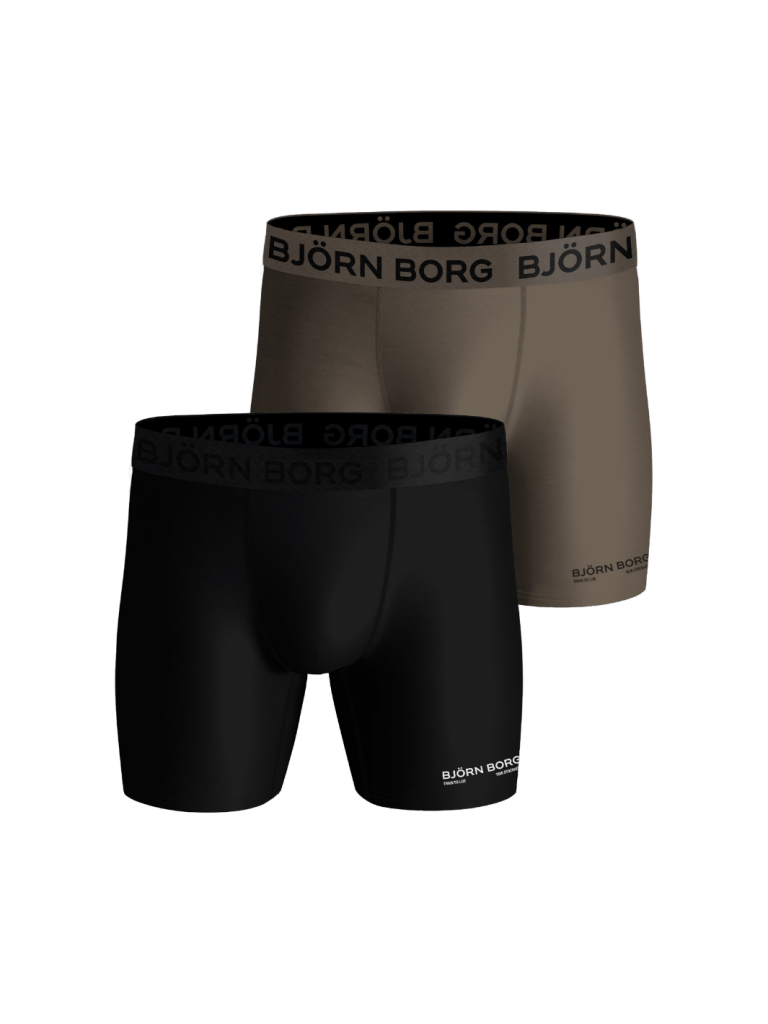 2 - Pack Sort / Brun Björn Borg Performance Boxer Shorts M Björn Borg