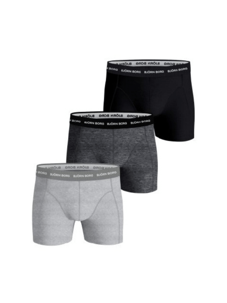 3 - Pack Sort & Grå Björn Borg Boxer Shorts M Björn Borg