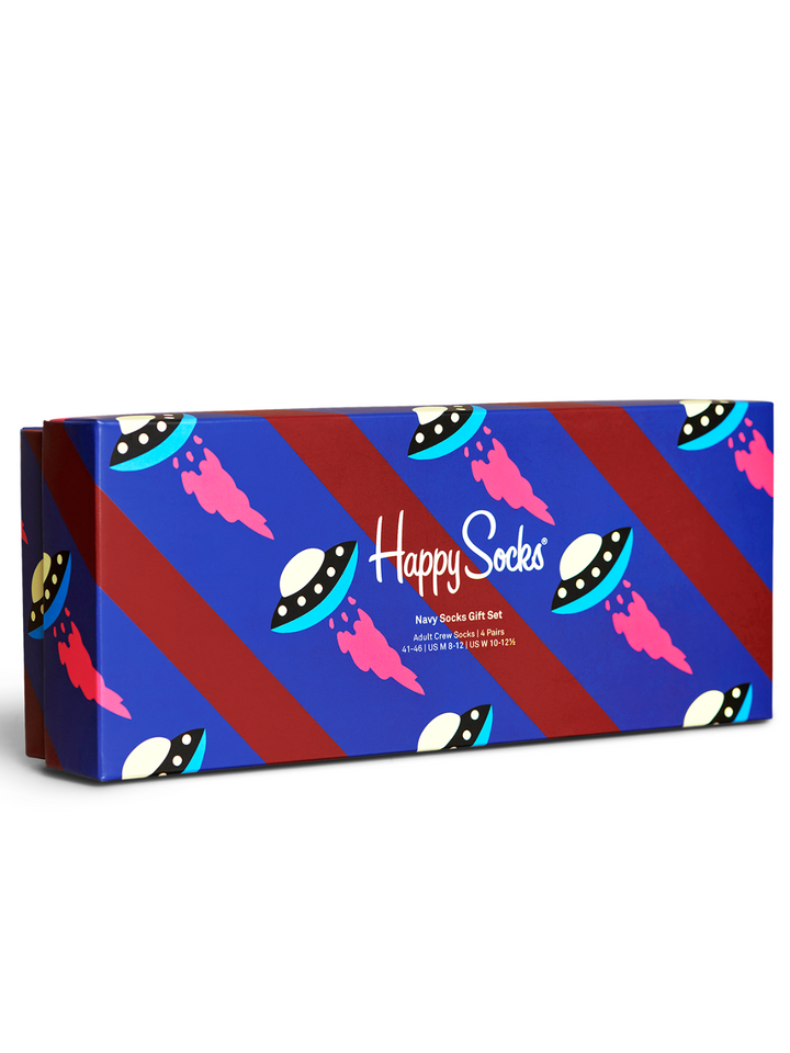 4-pack Happy Socks presentförpackning i blå färger