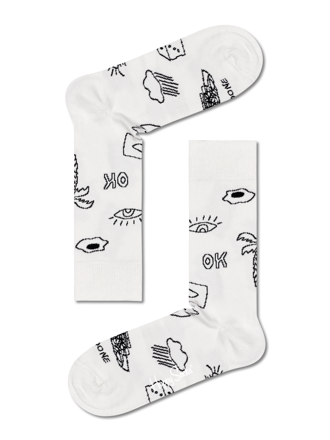 4-pack Happy Socks Svart/Vit presentförpackning för henne