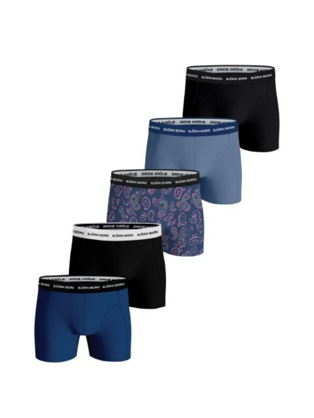 5-Pack Björn Borg  Boxer Shorts Med Blå & Sort
