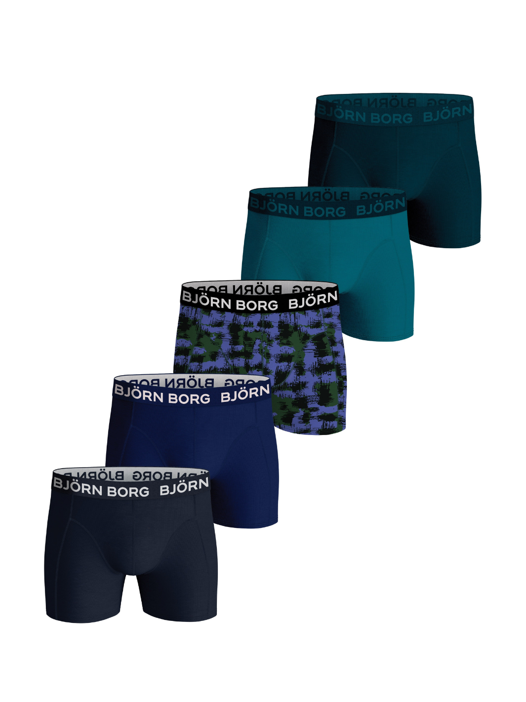 5-pack Blå Björn Borg Core Drenge Boxer Shorts