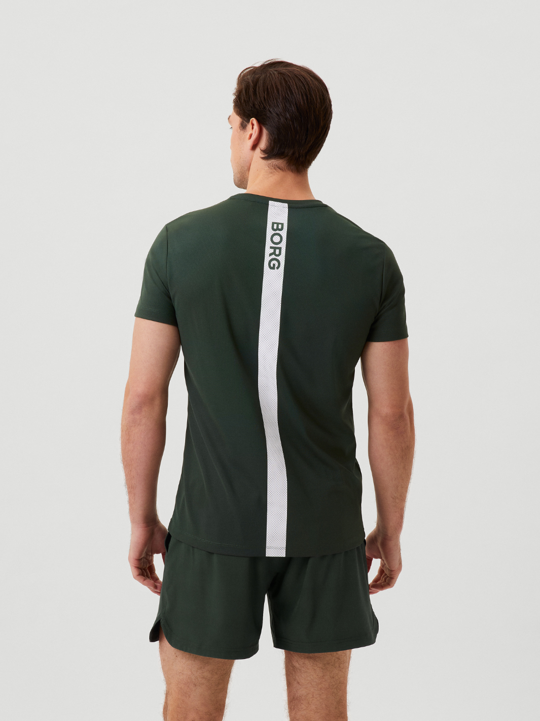 Armygrøn Björn Borg Performance Stripe T-Shirt