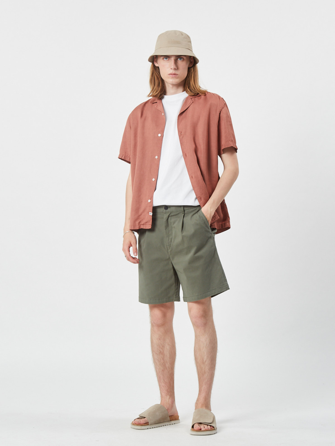 Army Green Bratto Mini Shorts för män