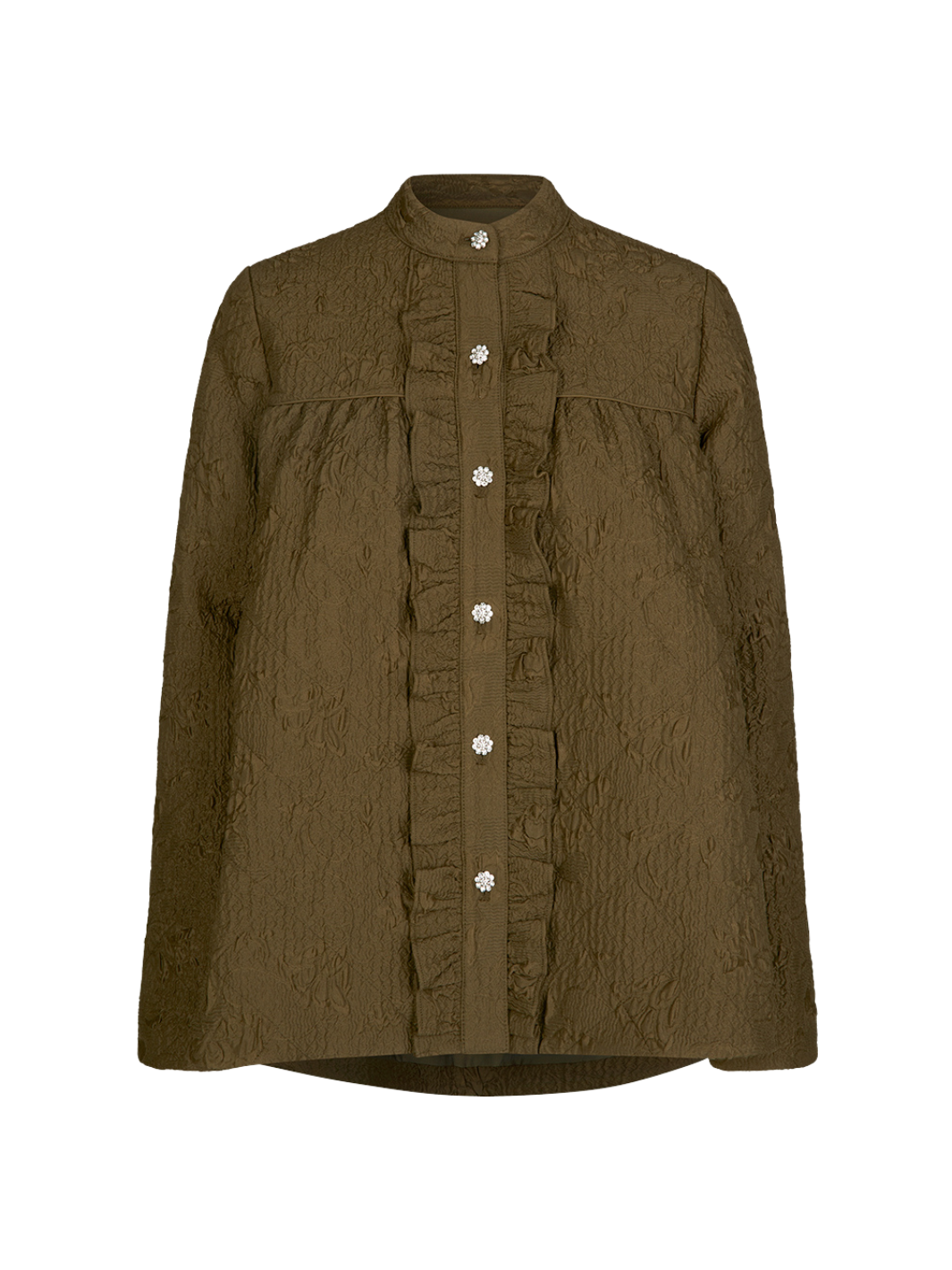 Army Green Geneva Custommade skjorta med blommönster