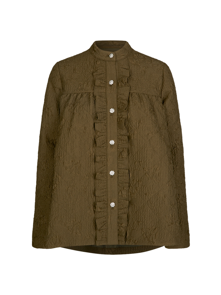 Army Green Geneva Custommade skjorta med blommönster