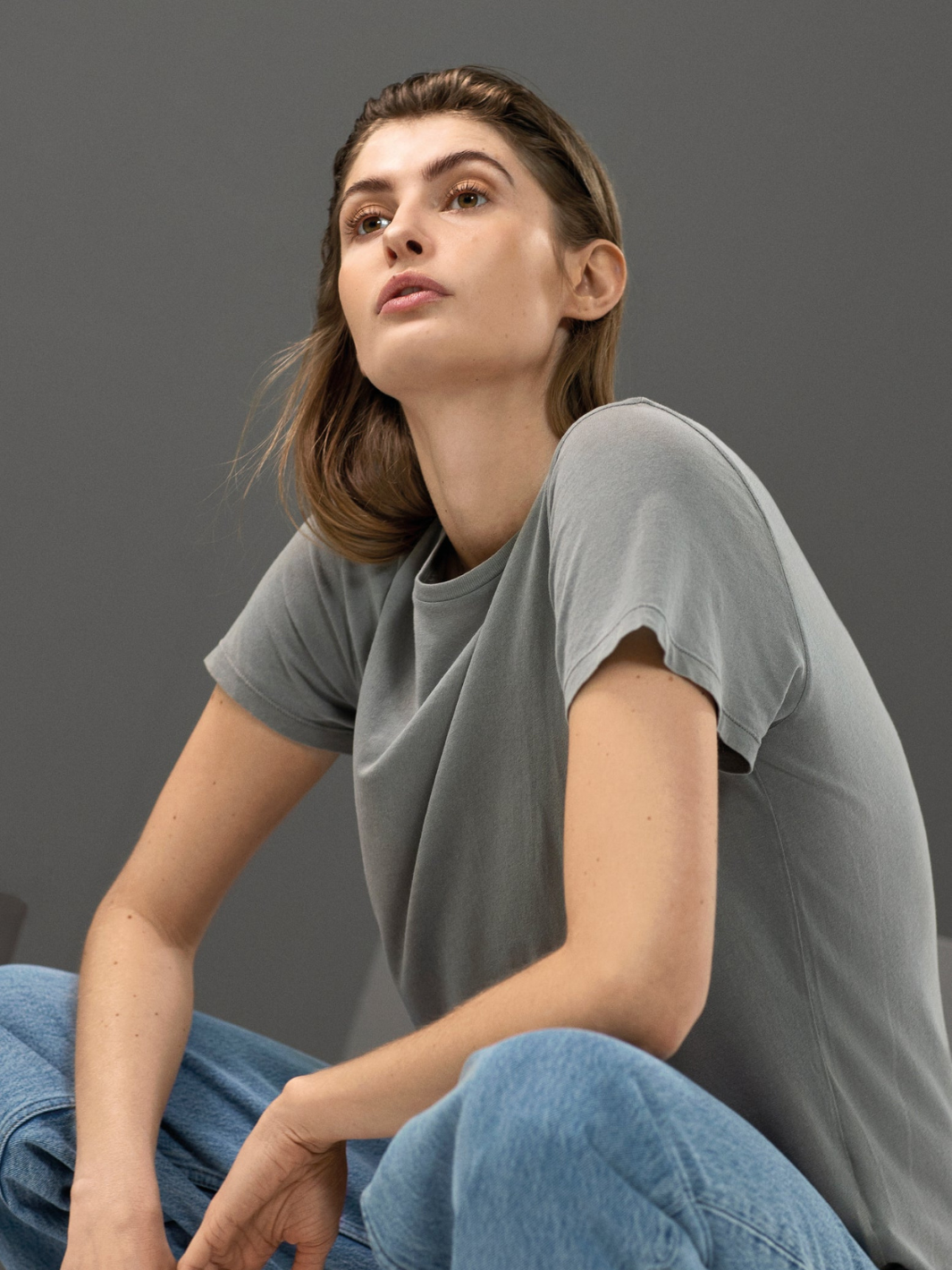 Basic Icôn T-shirt med rund hals för kvinnor