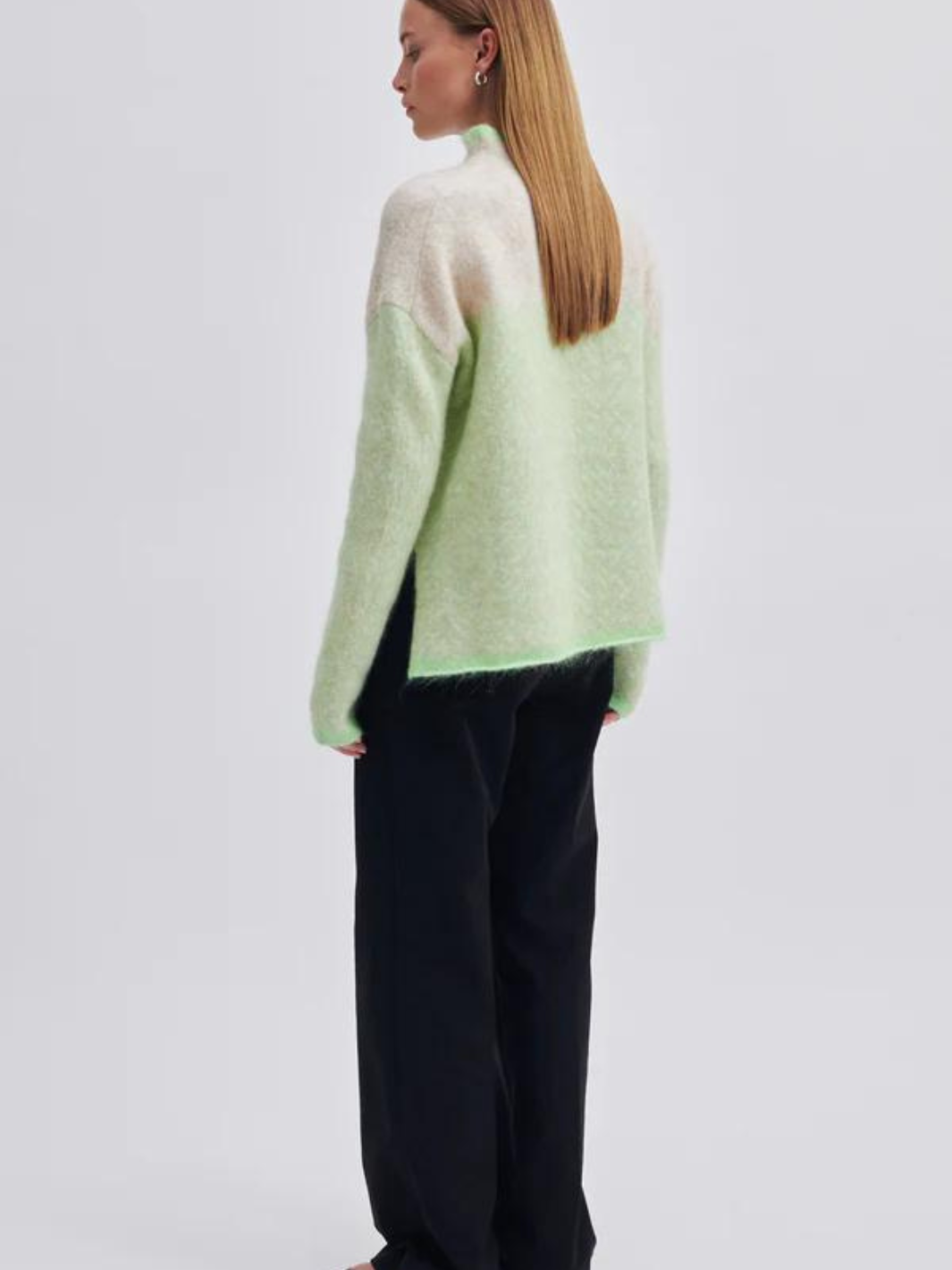 Beige - Neongrön Second Female Herrin Knit