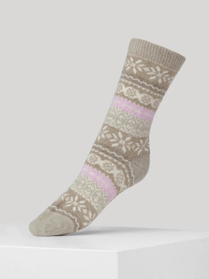 Beige stickad Dear Denier Cashmere Sock