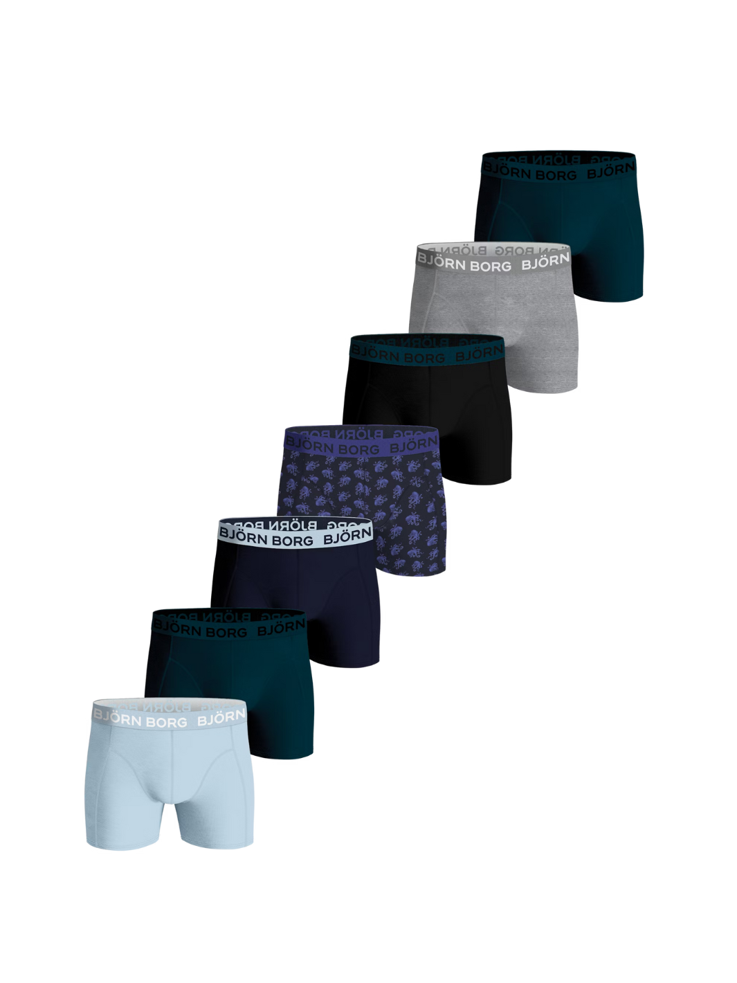 Björn Borg 7-Pack farverige boxershorts til mænd - Komfortabelt og slidstærkt undertøj