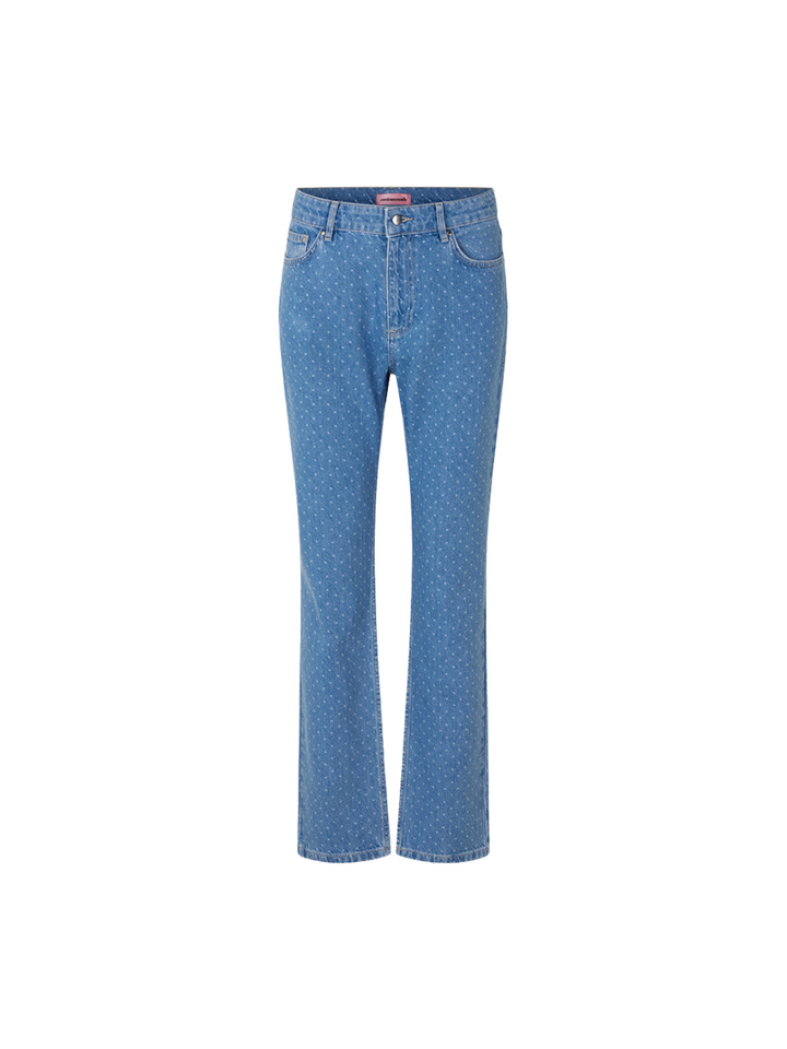 Blue Polka Dot Oxana Custommade jeansbyxor