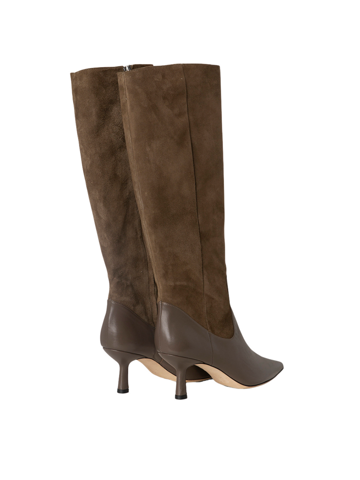 Brun Custommade Ally Boot I Mocka &amp; Slät Läder