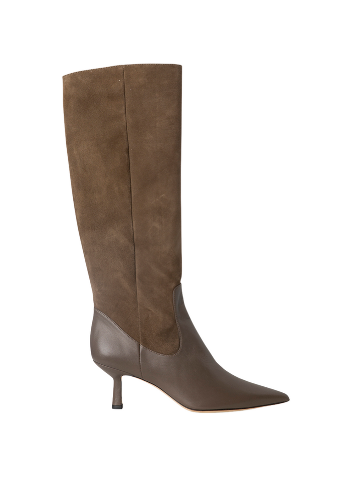 Brun Custommade Ally Boot I Mocka &amp; Slät Läder