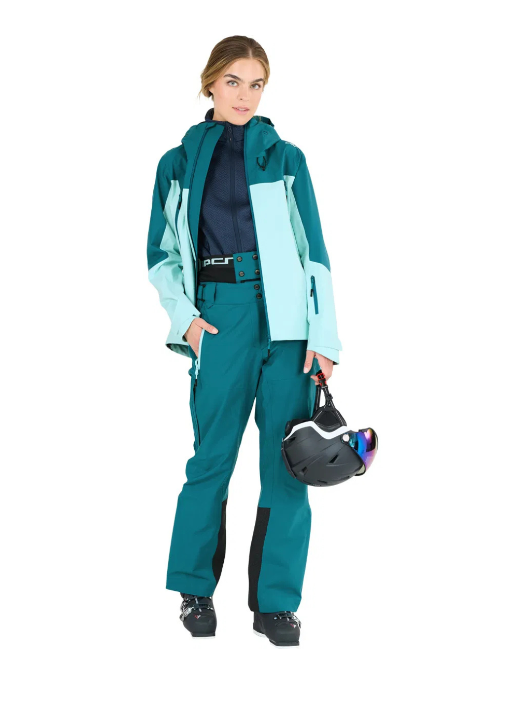 CMP turkis Unlimitech dame skibukser. Materialet er 100% polyester