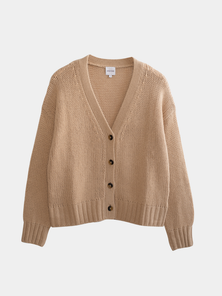 Camel Nora Moonbeam Cashmere Cardigan
