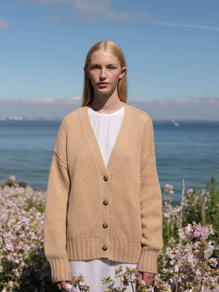 Camel Nora Moonbeam Cashmere Cardigan