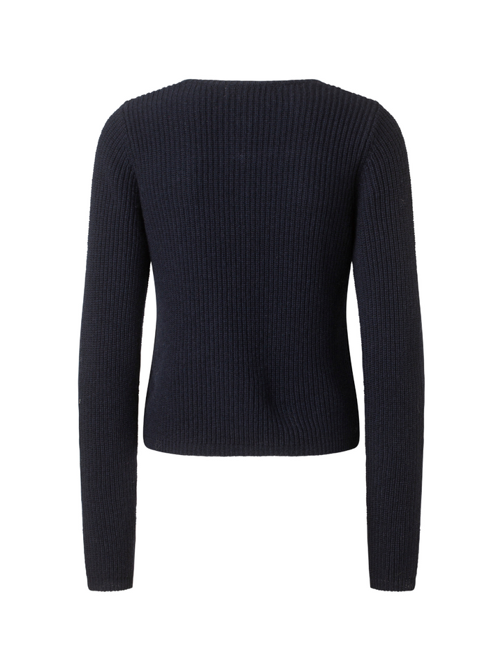 Knäppt genom mörkblå Custommade Viah Knit