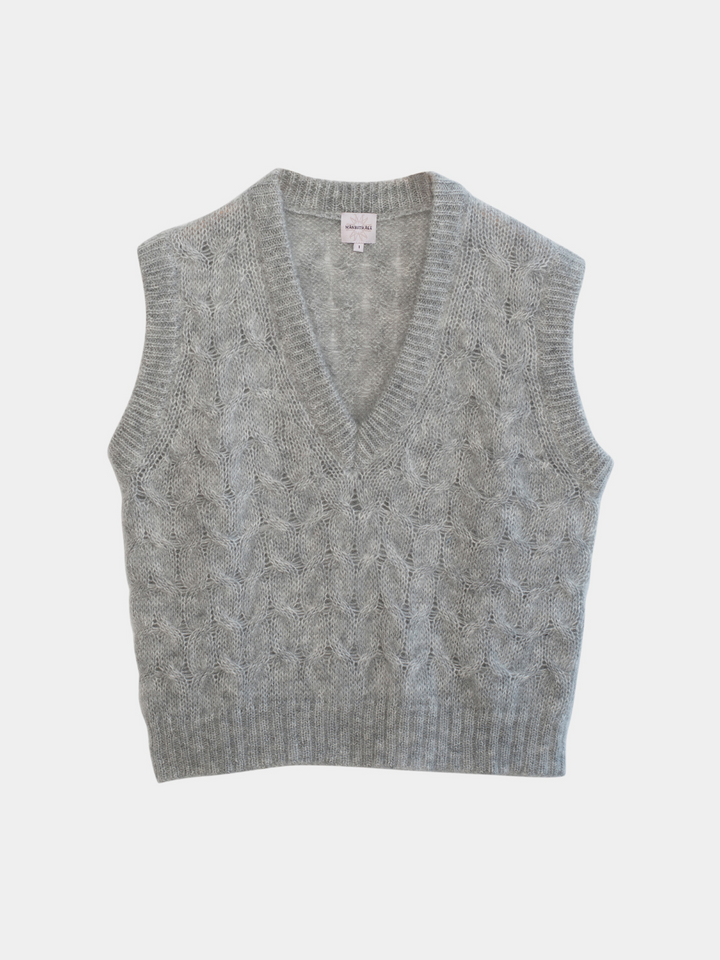 Grey Saga Moonbeam Mohair Stickad Väst