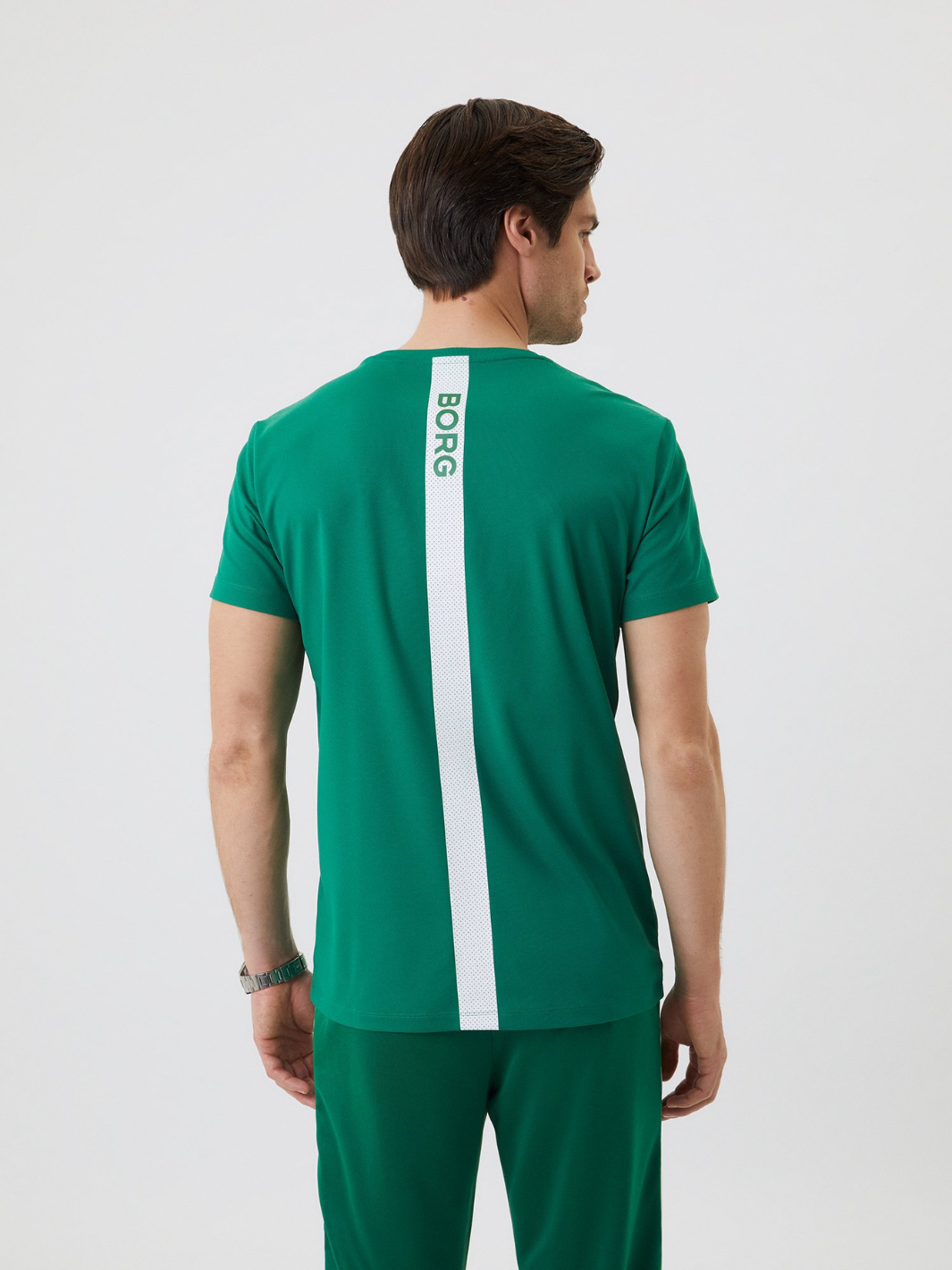 Grön Björn Borg Performance Stripe T-Shirt