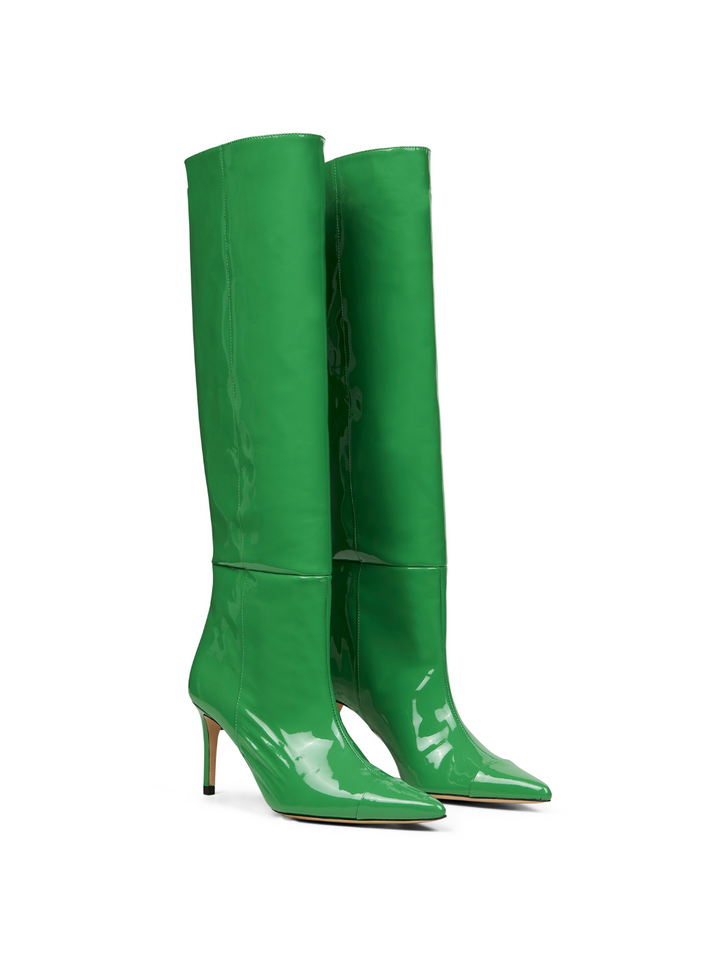 Grön Lång Custommade Alia Patent Boot